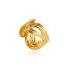 Classic Designer Geometric Irregular Ring for Women Stainless Steel Metal Hollow Out Striped Statement Knuckle Rings Wed Jewelry