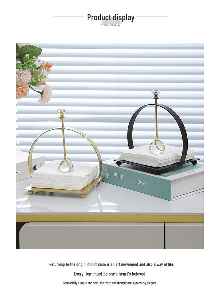 Luxury Crystal Tissue Holder: Elegant Metal Stand for Home or Office Decor