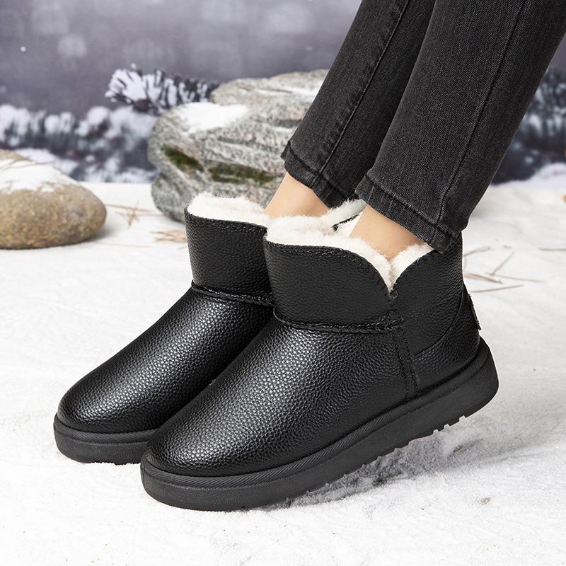 Winter snow boots men's velvet thickened warm dad non-slip boots women's old Beijing cotton shoes wool cotton boots