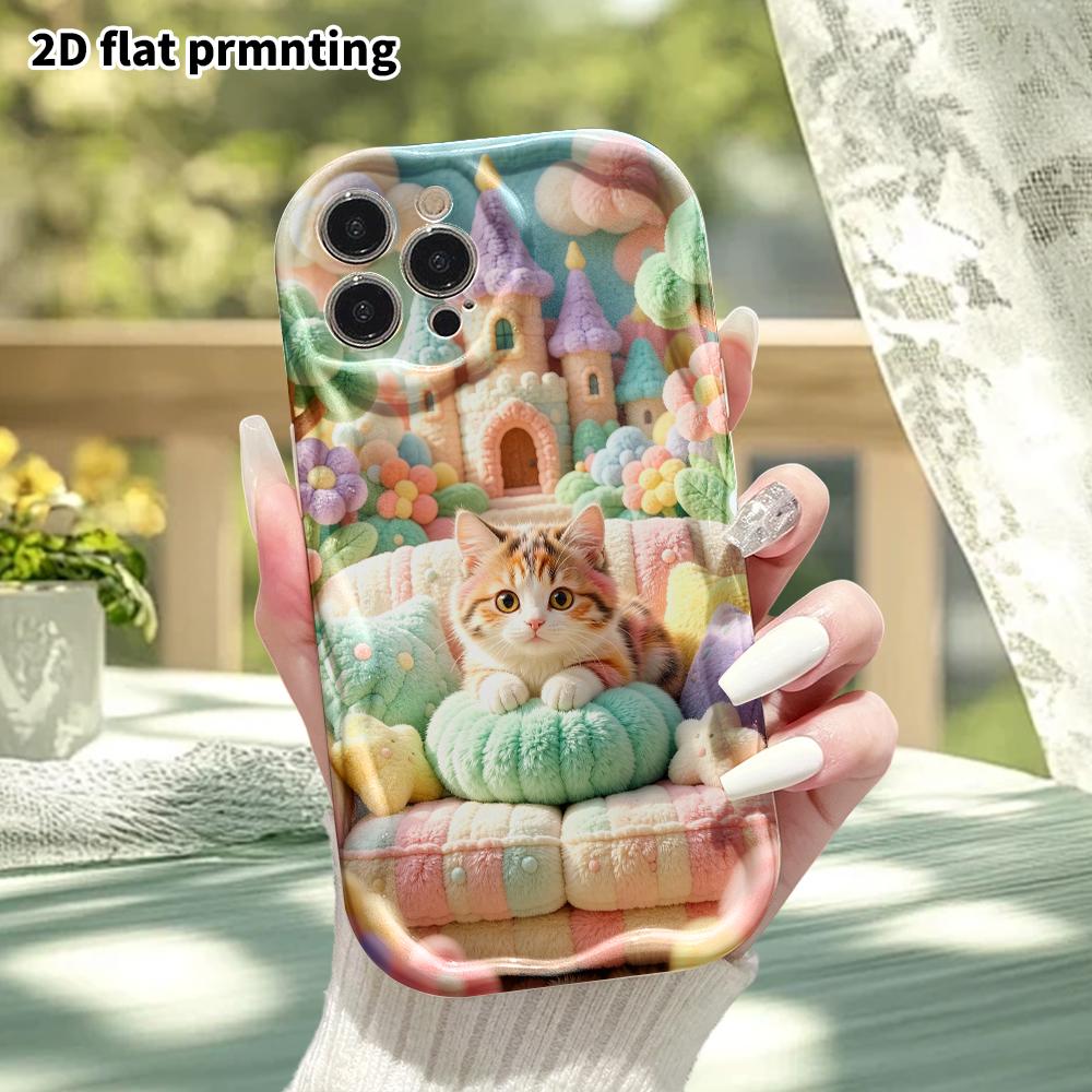 Phone Case: 2D Flat, Fits iPhone 18, 17, 16, 15, 14, 13, 12Pro Protective Case, Three Little Kittens, Perfect Christmas and Halloween Holiday Gift