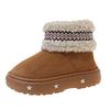 Winter New Platform Snow Shoes Women's Fashion Round Head Suede Embroidery Sleeve Riveted Cotton Boots