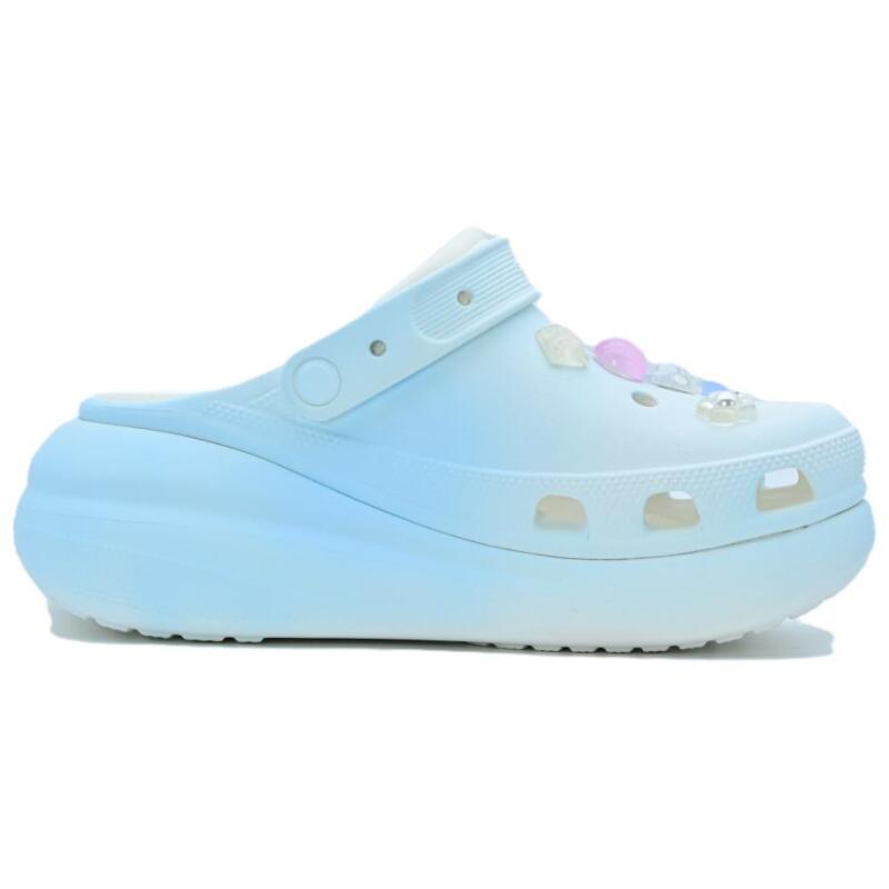 Crocs Crush Clog Summer Dream Bubble Sea Salt Exquisite Hole Shoes Unisex White Blue