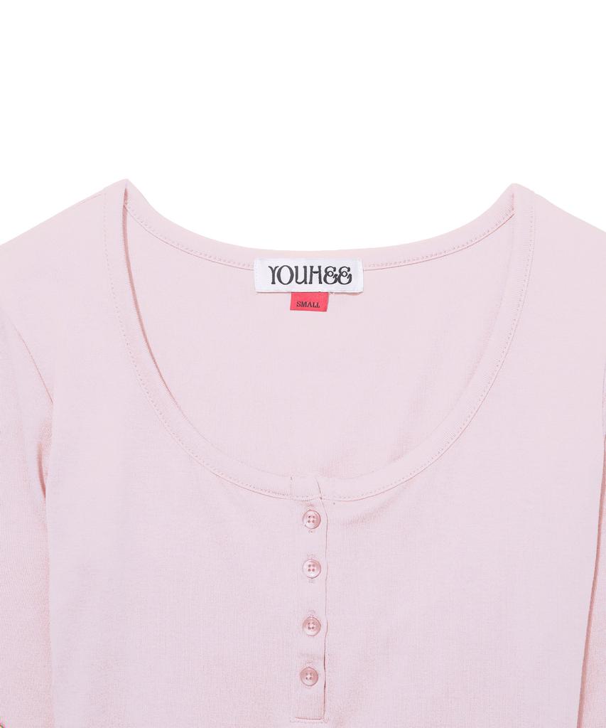 YOUHEE Lace Layered Long Sleeve_Pink