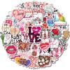 50 PCS Valentine Romantic Stickers - Cute Love Decals for Suitcase, Notebook, DIY Crafts