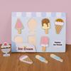 The American ice cream board toy consists of 7 ice creams of different colors and shapes