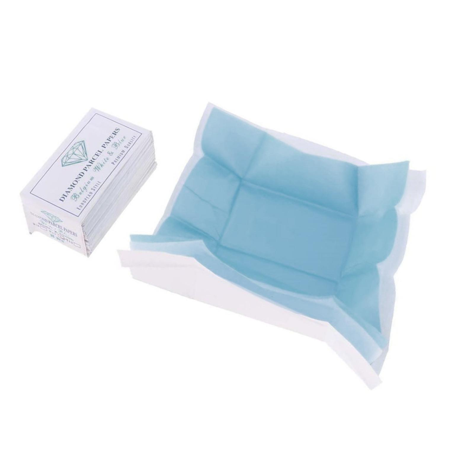 

25 Pieces Blue&white Diamond Parcel Papers for Gemologist Jewellers Gem Stone Storing Pack Watch Accessories United States