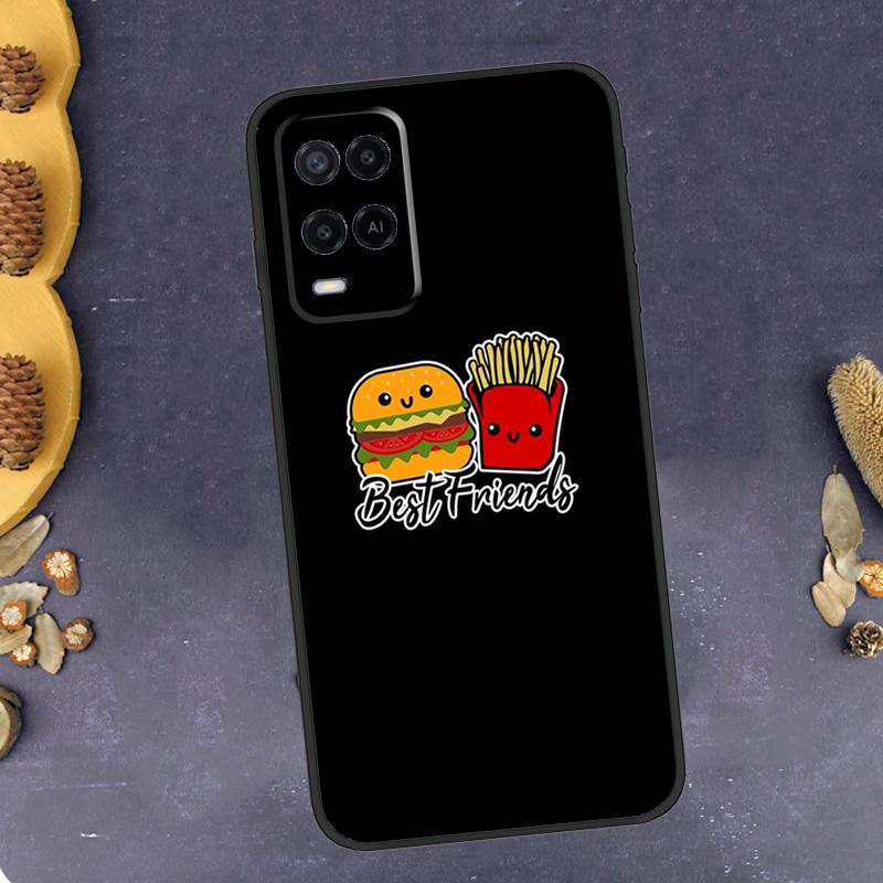 French Fries Burger Pizza Case For OPPO A74 A94 A54 A96 A76 A16 A17 A57 A77 A15 A5 A9 A31 A53 A52 A72 A91 A57s Cover