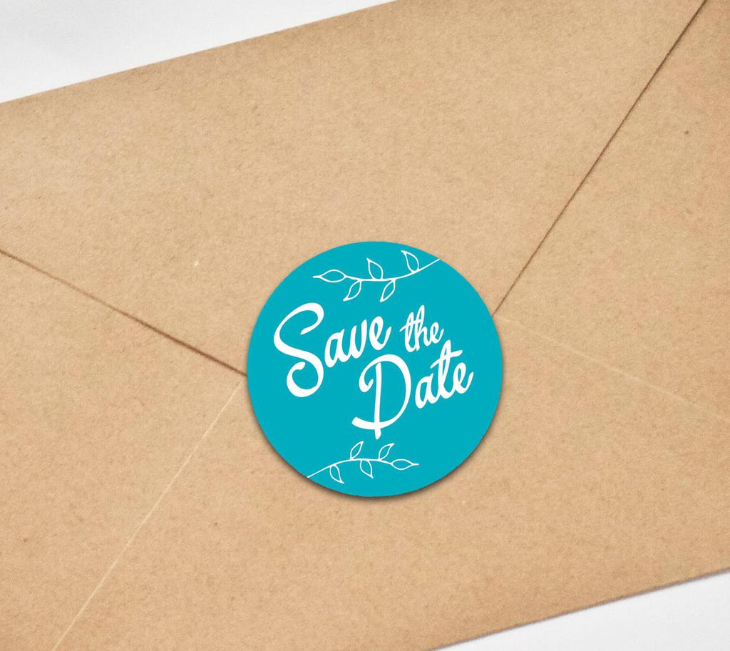 Darling Souvenir DIY 45 Pcs Dark Brown Leaf Vines Save The Date Stickers Round Envelope Seal-1.6