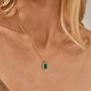 December Birthstone Double Layer Necklace: 18K Gold-Plated Rectangle Pendant
