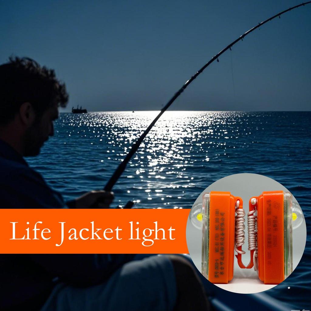 Life Jacket Strobe Light Seawater Activated Positioning Safety Light Waterproof Clip On Boating Equipment Accessories for Marine