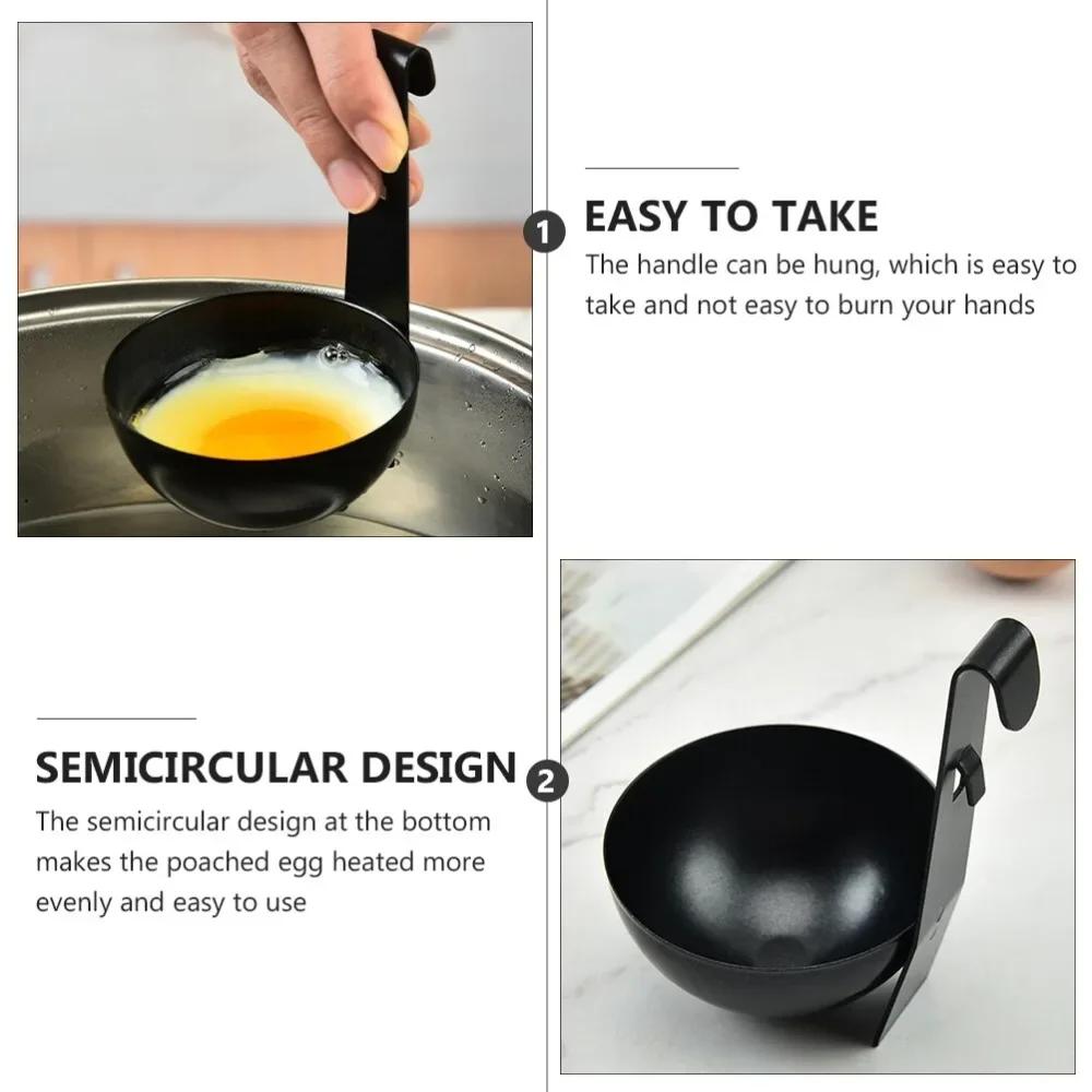 Nonstick Egg Molds Easy Use Poached Boiling Eggs Maker Spoon Boiled Holder Egg Steamer Rack Egg Cooker