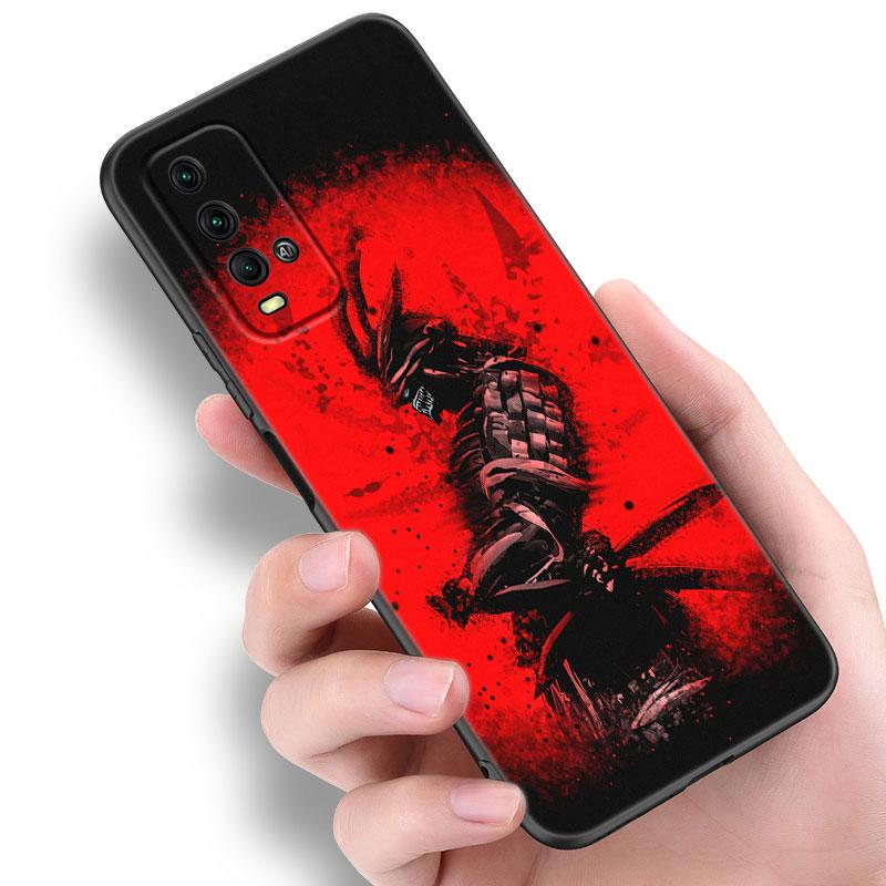 Japanese Samurai Art Phone Case For Xiaomi Redmi Note 5 6 9T K20 K40 K50 Pro 7A 8A 9A 9C 9i 10A 10C A1 S2 Soft TPU Black Cover