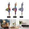 Modern Dancing Lady Statue Colorful Graffiti Resin Abstract Woman Sculpture Perfect For Living Space And Office Decors
