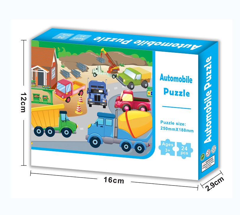 24-Piece Dinosaur Traffic Cognition Puzzle for Kids - Early Education Toy