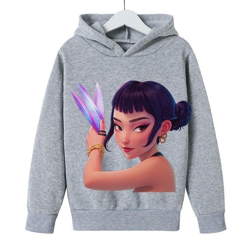Kpop Witch Hunt Children's Clothing, Boys and Girls Spring and Autumn Hoodies with Warmth and Fleece Sweatshirts