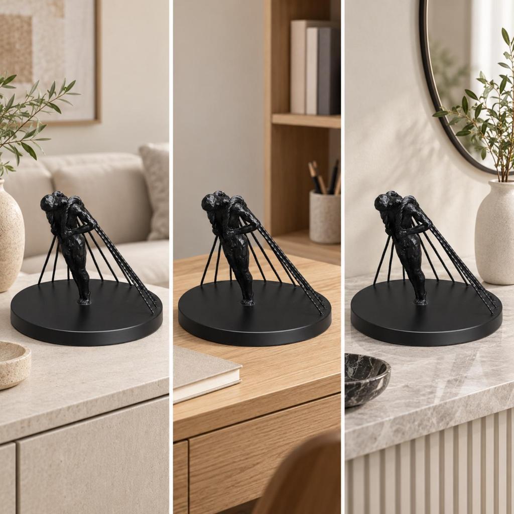 Winged Figure Sculpture Indoor Resin Winged-Figure Decor Compact for Dining Area