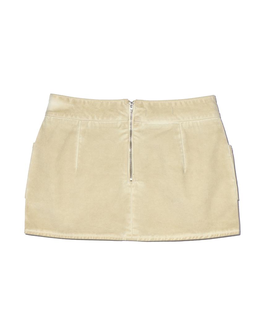 YOUHEE Cotton Pocket Mini Skirts Beige