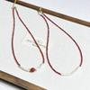 Red Crystal & Pearl Titanium Steel Necklace - Year of the Rabbit Gift for Women