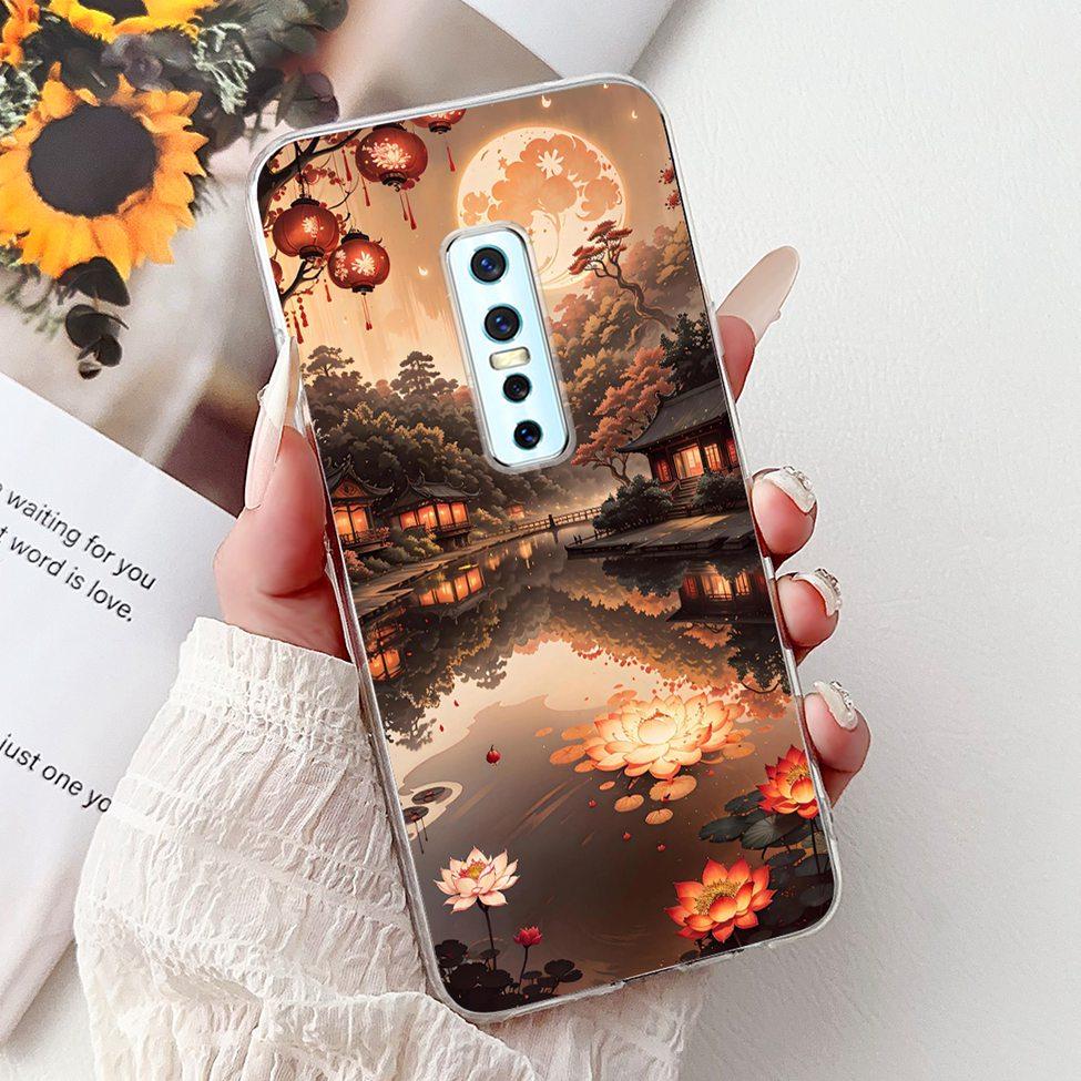 For Vivo V17 Pro Case Clear Luxury Fashion Flowers Cute Cat Funny Painted Soft Back Cover For Vivo V17Pro Phone Case 1910 1909 Vivo V17 Pro