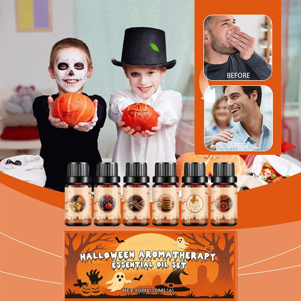 Festival Serum Oil Set, Serum Oil Diffuser, Aromatherapy Oil Candle Soap Diy Suitable For Living Room, Party And Gifting,10ml*6pcs