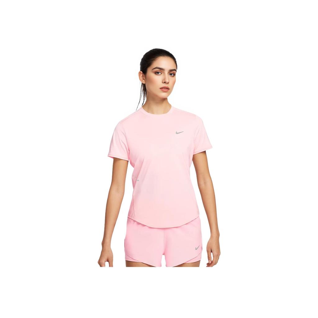 Nike Swoosh Round Neck Quick-Dry Casual Short Sleeve Fitness Top Women Tops Pink HM9699-607