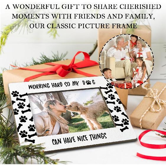 Funny Dog Gift Picture Frame, Gifts for Dog Lovers, Dogs Themed Gift, Puppy Pet Dogs Owner Stuff Gifts, Photo Frame 4x6 Horizontal Photo for Tabletop