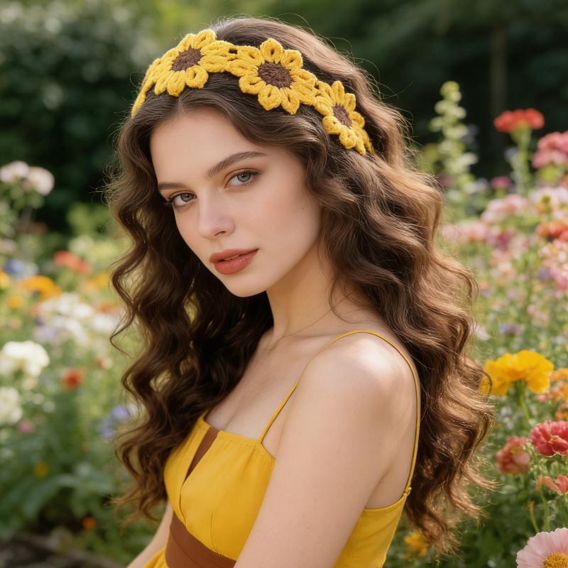 Stylish Heartedly Designed Knitted Flower Headband for Hawaii Beach Travels