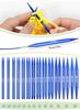 Blue Detachable Circular & Straight Knitting Needle Set with Replaceable Yarn Needles and Rope