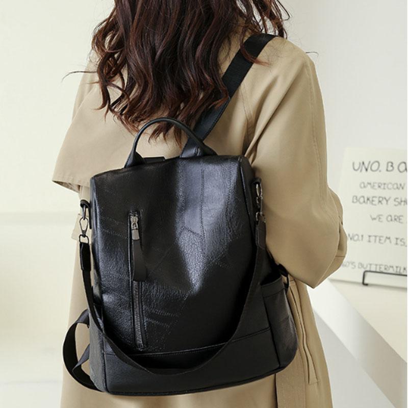 Sac à dos de collège pour femmes, sac à dos de créateur en cuir souple vintage, sac à dos de voyage pour femmes, sacs d'école pour adolescentes, sac à bandoulière
