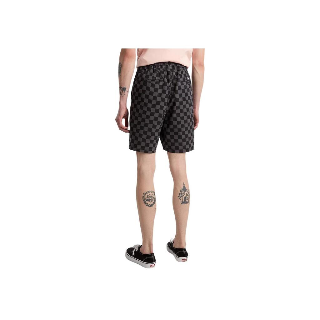 Vans Plaid Print Lace-Up Straight Casual Shorts Men Bottoms Black VN0A5FKDKOU