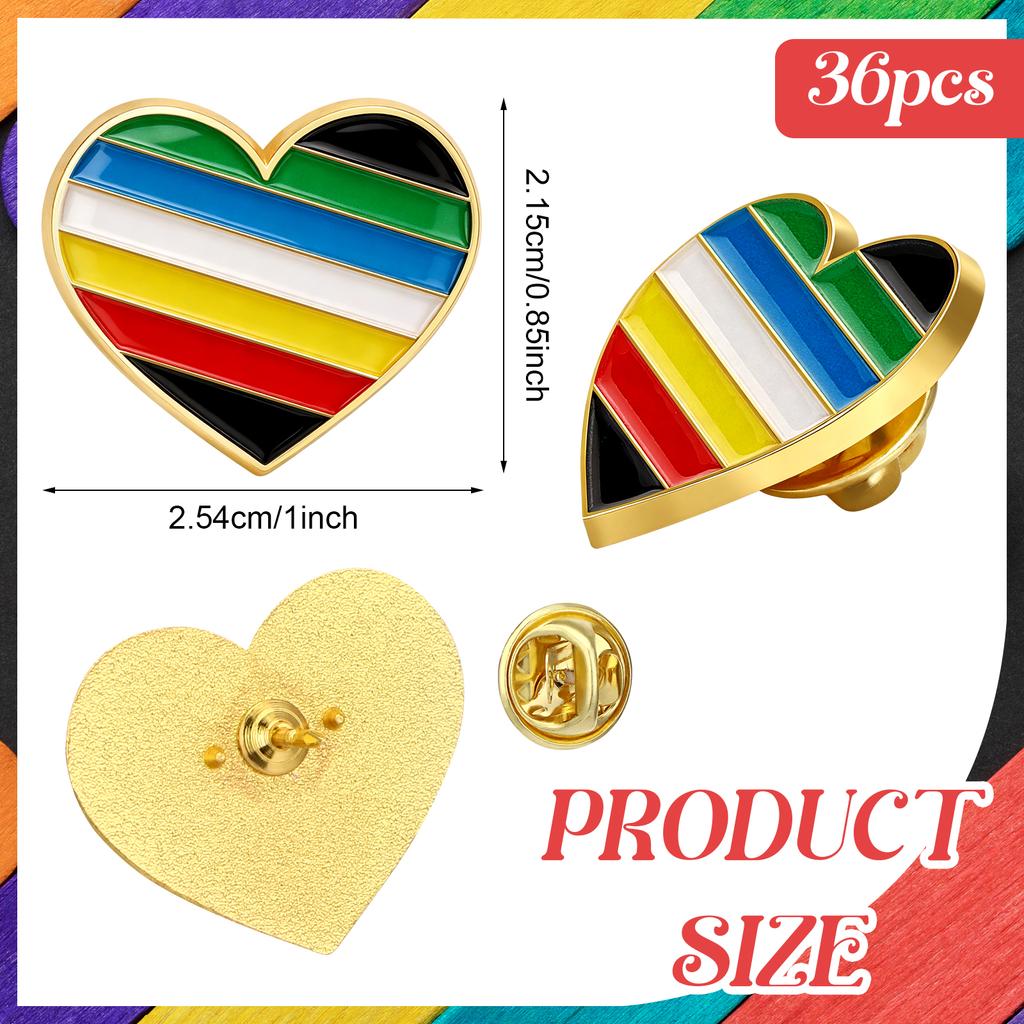 36 Stuks Gehandicapten Trots Maand Hart Speldjes Grootverpakking Hart Regenboog Speldjes Hij-Kunst Regenboog Broche Speld Vrouwen Mannen Juli Feest Decoratie Voor