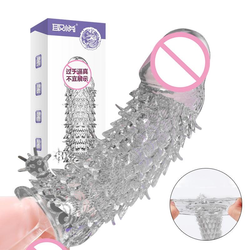 Fish Scales Condoms Penis Extension Sleeves Delay Ejaculation Reusable Spike Condoms Blocking Penis Sleeve