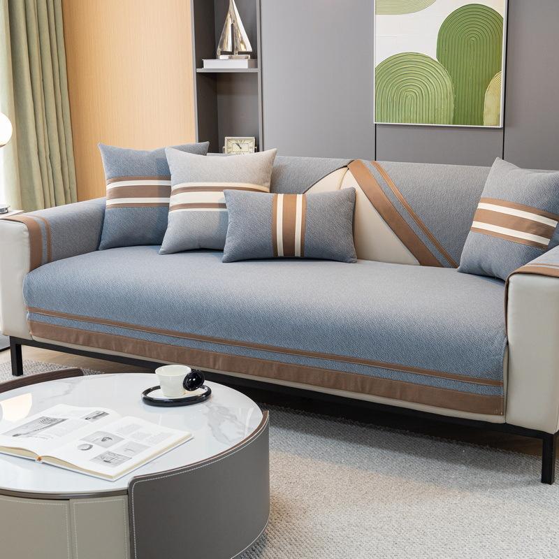 Chenille Sofa Cushion Four Seasons Universal Non-Slip Seat Cushions Green Simple Sofa Cover Cloth Cover Cover