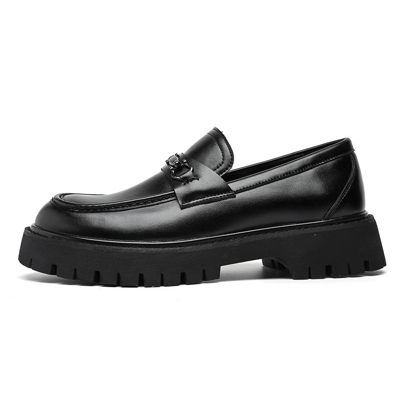 Men's shoes platform heightening British style big head business loafers spring and autumn new trend men's casual leather shoes men