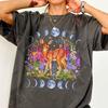 Comfort Colors Moonphase Cottagecore Deer Shirt and Kids Tshirt : Celestial Fairytale Aesthetic Whimsical Nature Tee