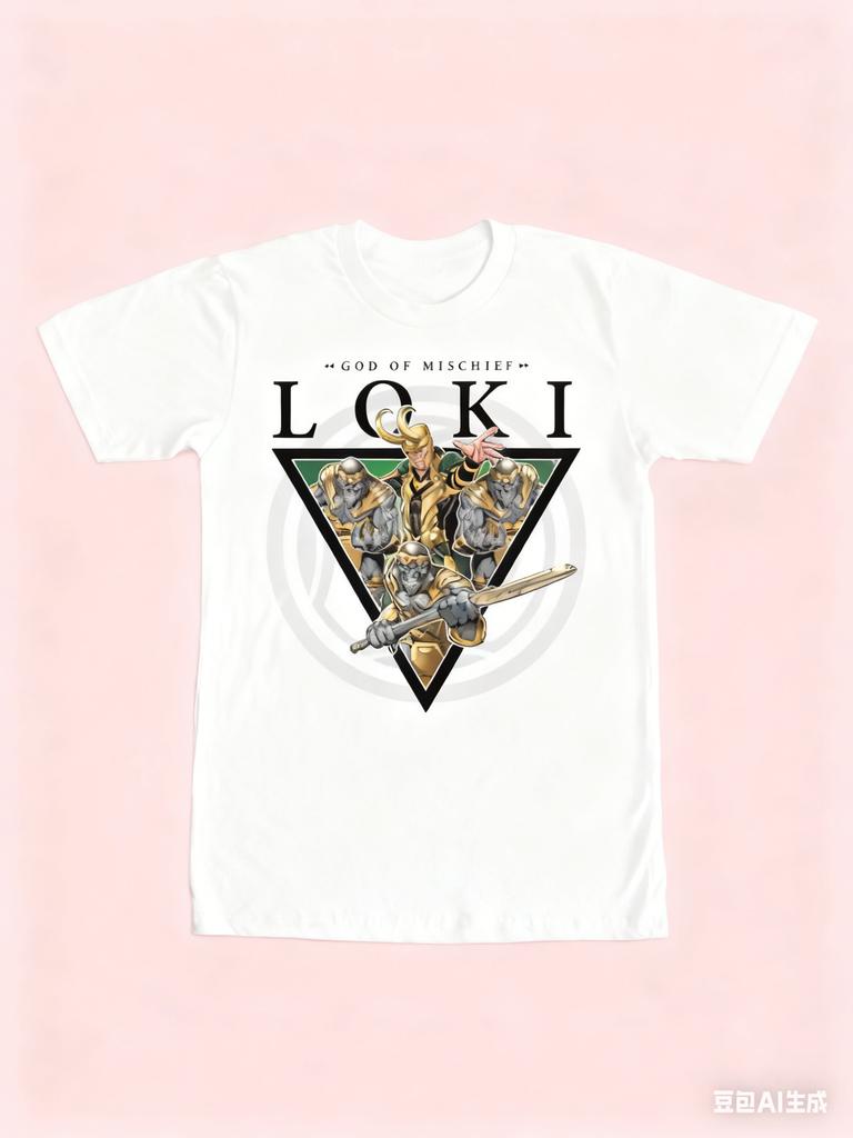 Originální 2026 Loki Bůh Zlomyselnosti Komiksový Potisk Nadměrné Velikosti Pánská a Dámská Trička s Krátkým Rukávem Uvolněného Střihu s Kulatým Výstřihem