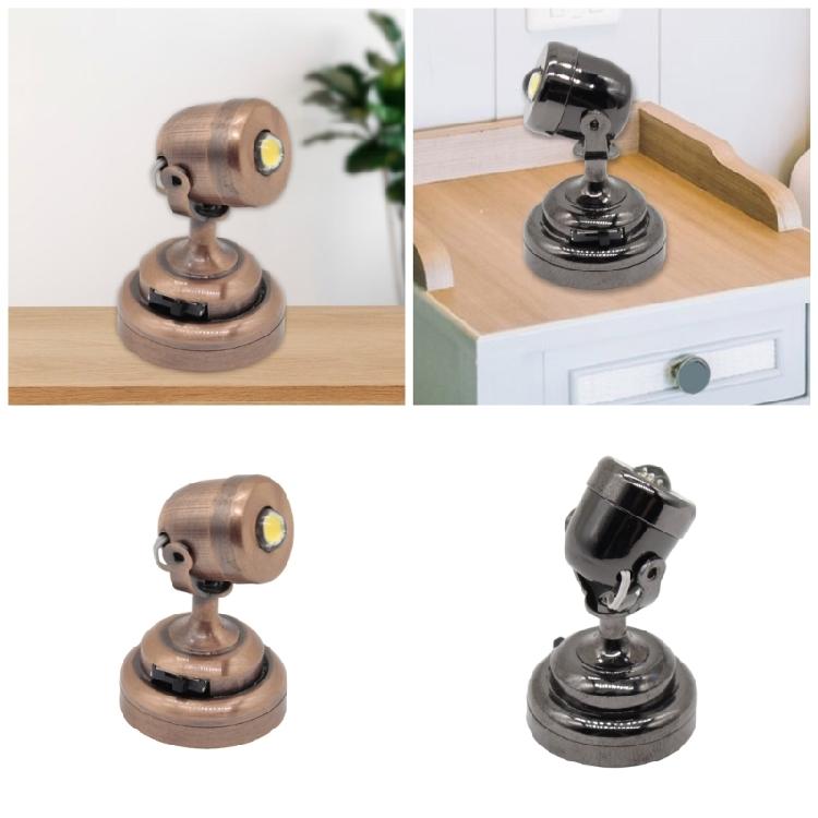 Dollhouses 1/12 Miniature Spotlight Rotating Wall Lamp With LED Light for Dollhouses Enthusiasts Collectible Furniture