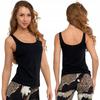 Women' Double Layer Strappy Top Modal Moraj 3Xl Black