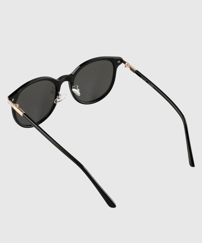 Tuditeo Yok Daily Round Uv-Blocking Nylon Lens Sunglasses C1 Black