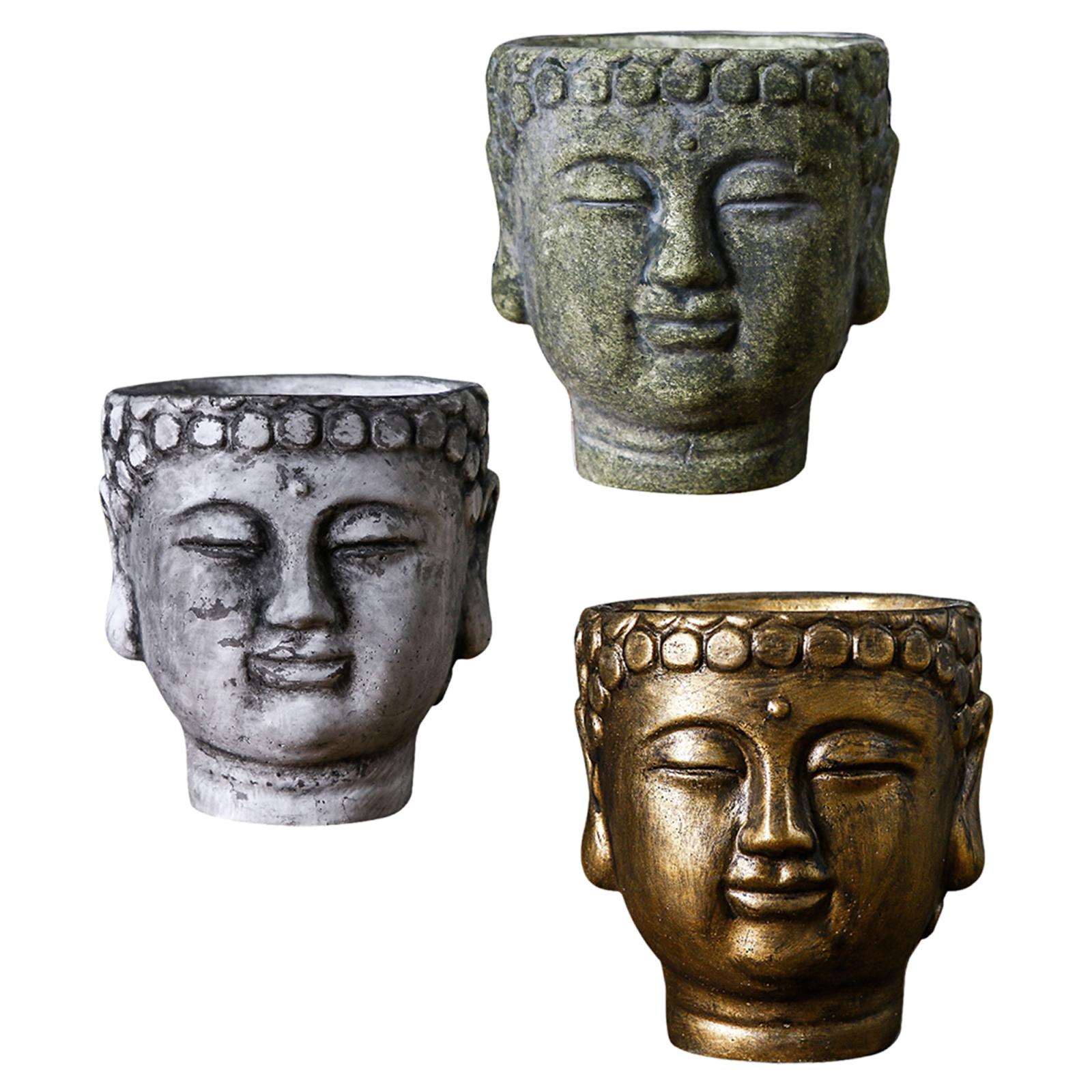 Vaso Testa di Buddha Contenitore per Piante Fiori Regalo per Inaugurazione Casa Buddha da Collezione bronzo
