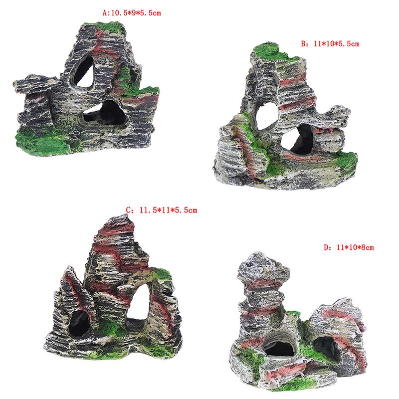 Mountain View Aquarium Rock Cave Tree Bridge Ornament akvária s rybami Dekor Skalka