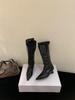 Autumn/Winter 2025 Vintage Lace-Trimmed Pointed Toe Ruched Cowboy Boots