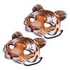 2 Pcs Tiger Mask Halloween Facial Masks Animal Cosplay Full Face Masks Costume Animals for Party Eva Masquerade Photo Props