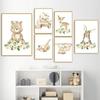 Rainbow Deer Fox Bear Posters Prints Pictures Canvas Boho Art Nursery Wall Decoration Home Paintings Baby Kids For Living Room No Frame