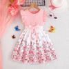 Girls' Sleeveless Butterfly Print Dress & Belt Set
