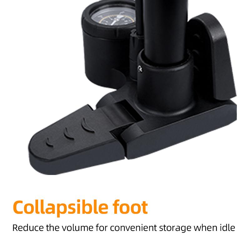 Bicycle Pedal Pump Foldable Base High Pressure Labor-Saving Fast Inflating Beautiful mouth/Law Mouth Universal Cycling Equipment