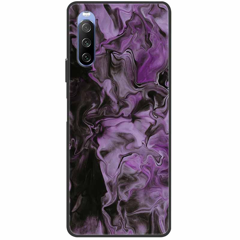 Soft Cover For Sony Xperia 10 III Case 5 III Soft Silicone Black Cases for Sony Xperia 1 III / Xperia1 XZ4 Covers Cool Marble