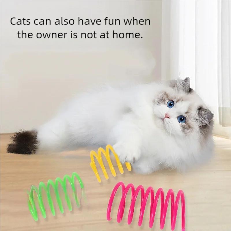 Cat Spring Toys Kitten Coil Spiral Springs Interactive Toy Colorful Springs Cat Self-pleasure Toy Pet Supplies