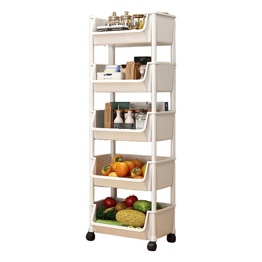Ruchomy wózek do przechowywania na kółkach, wielopoziomowy wózek na przekąski do kuchni, łazienki, salonu, biura
