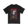 UnisexS T Shirt With Fierce Wolf Design Bold Red And Black Outdoor Casual Wear